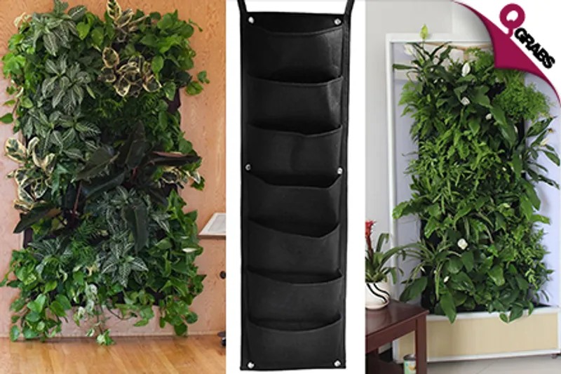 For QR59 Go Green with an Indoor / Outdoor Vertical Wall Planter with 7 Pockets! (QR149 Value)